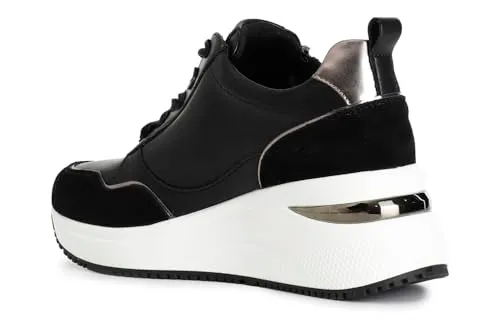 CafèNoir Running Donna in Pelle Nero Zip Laterale