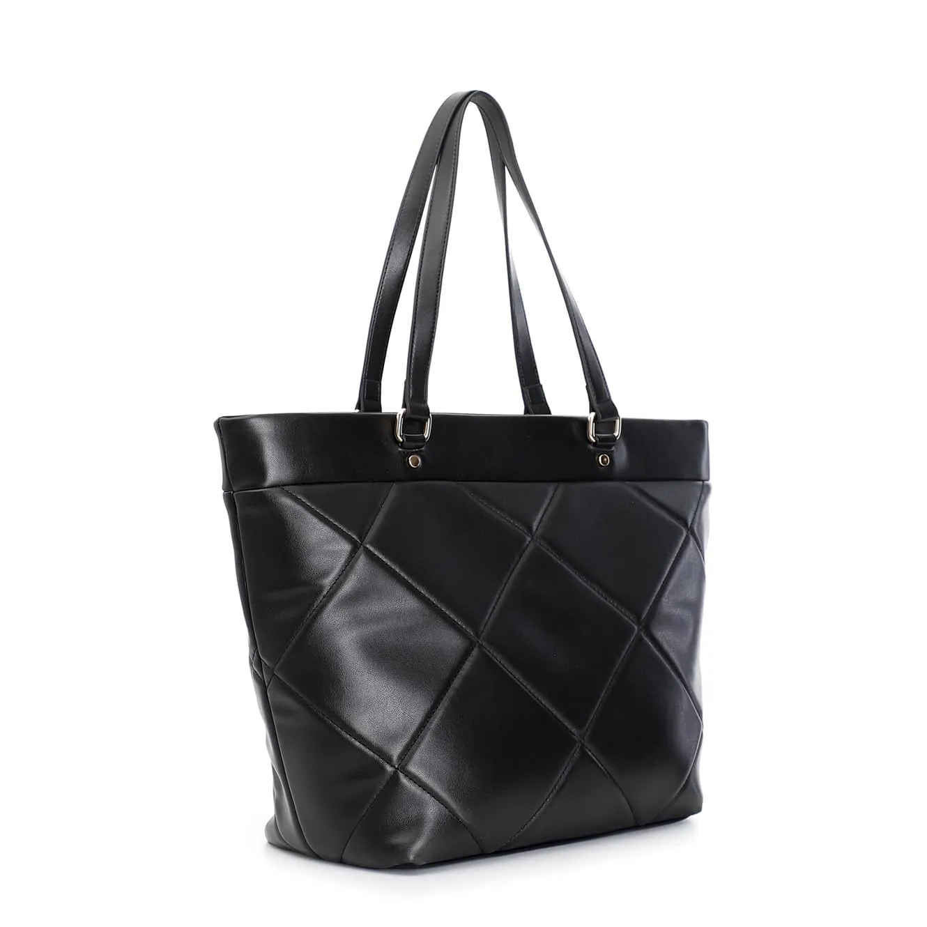 CafèNoir Shopping Trapuntata Rombi Borsa Nera Pattina