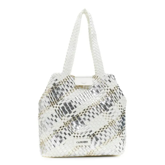CafèNoir shopping bag reversibile intrecciata multicolor