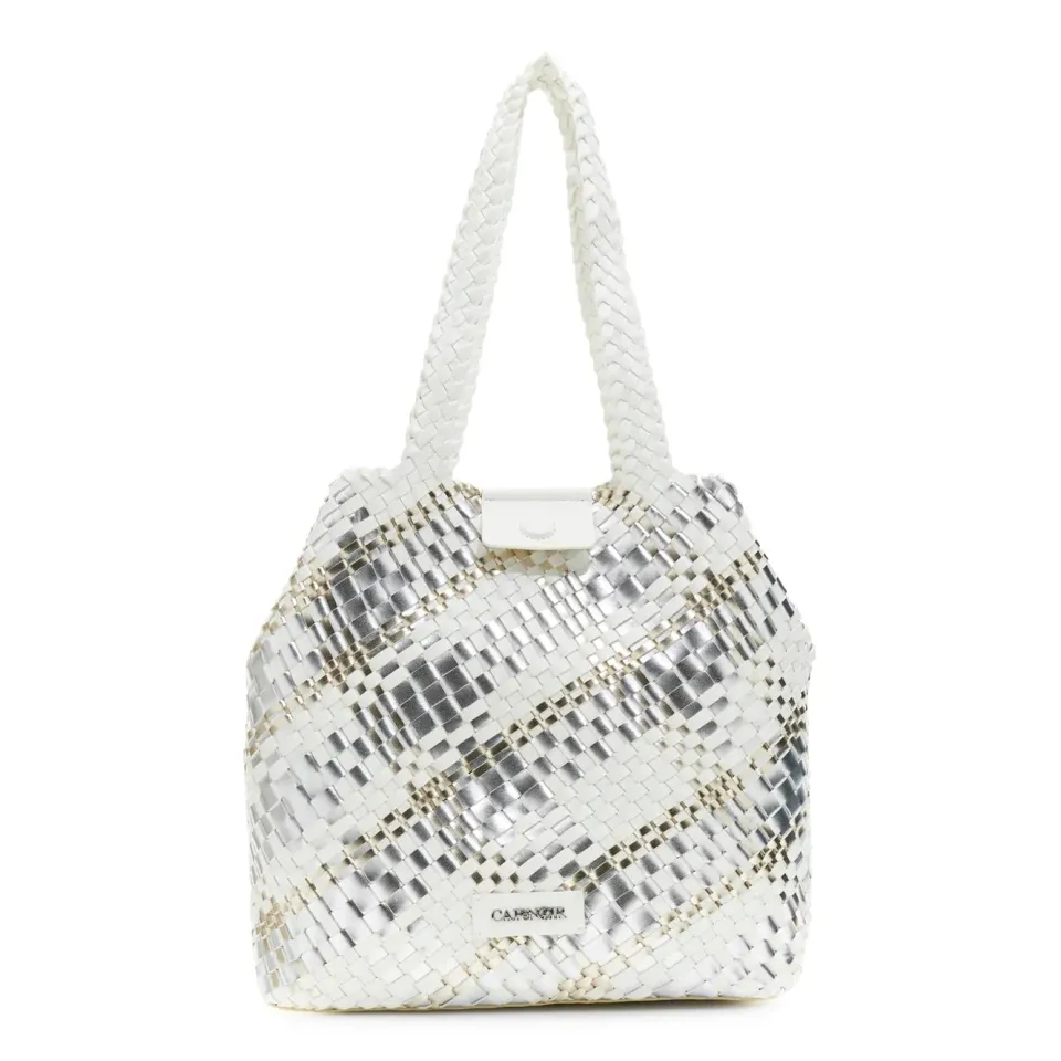CafèNoir shopping bag reversibile intrecciata multicolor