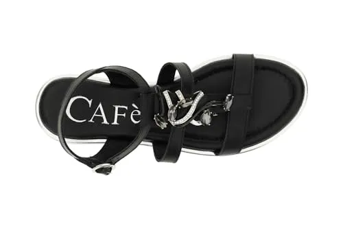 CafèNoir Sandalo a T Pelle Nero Gioiello 36 EU
