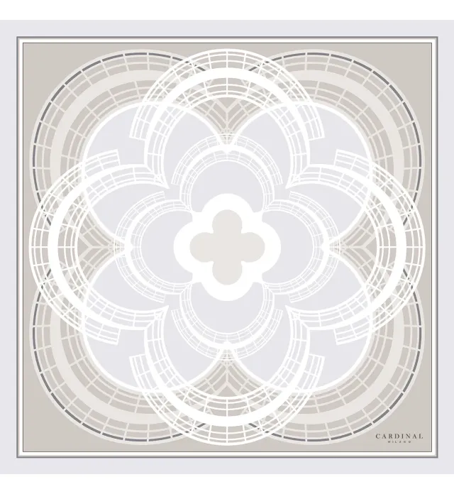 Cardinal Milano The Flowers Cardinal Grey foulard seta grigio