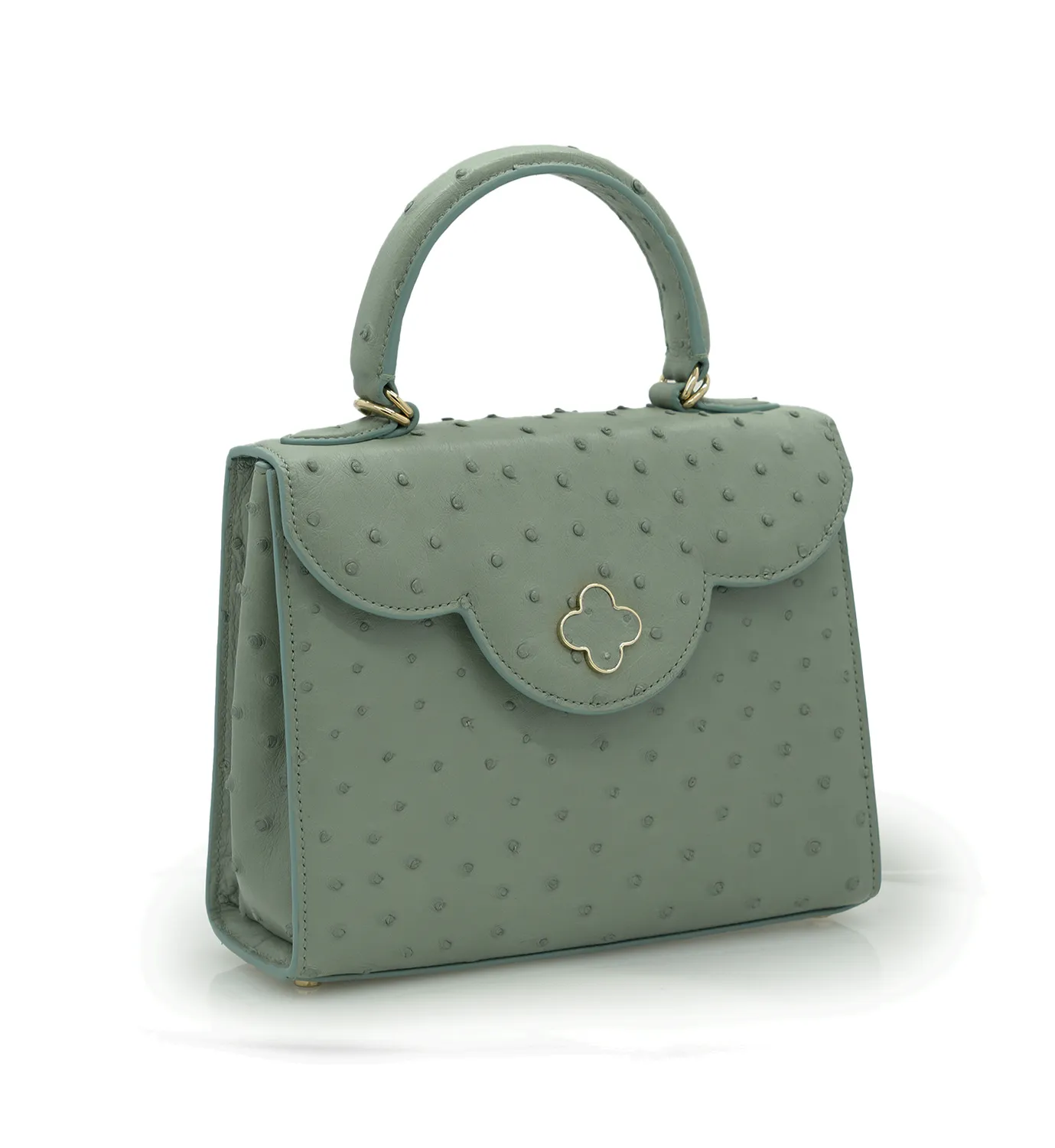 Cardinal Milano First Lady Borsa Pelle Struzzo Salvia