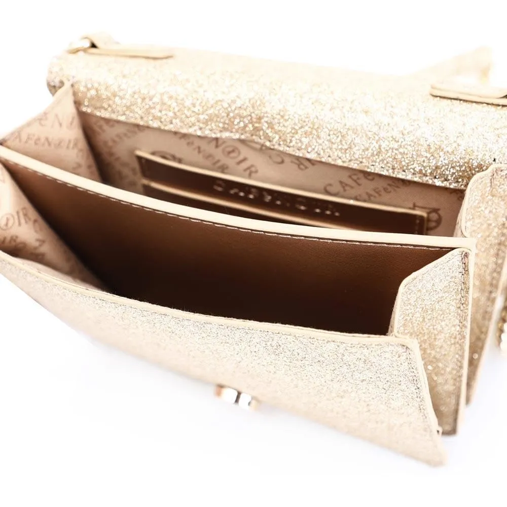 CafèNoir C3BE0503 Mini Bag Glitter Oro Borchie