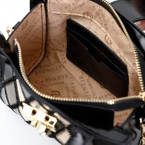 CafèNoir Minibag Rombi Patchwork Nero Strass