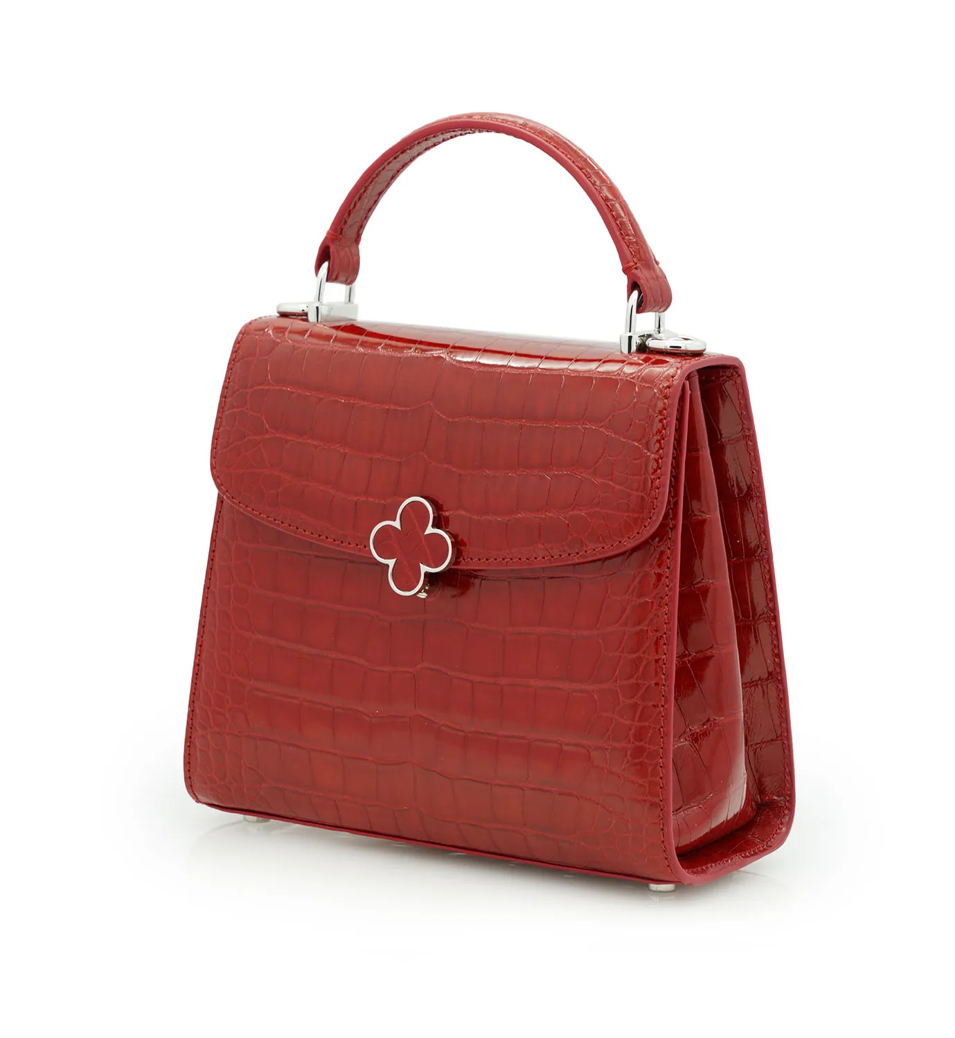 Cardinal Milano Tiffany Red Alligator Borsa a Mano Rossa Alligatore