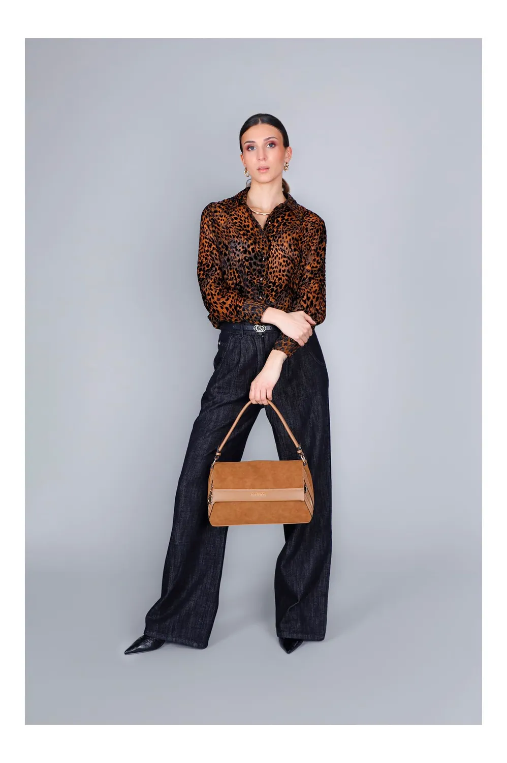 CafèNoir Sacca Morbida Pattina Borsa Cuoio Suede