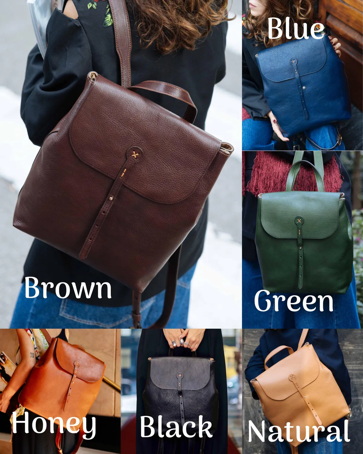 Aigin Milano Zaino Pelle Vintage Porta PC Ottone Unisex