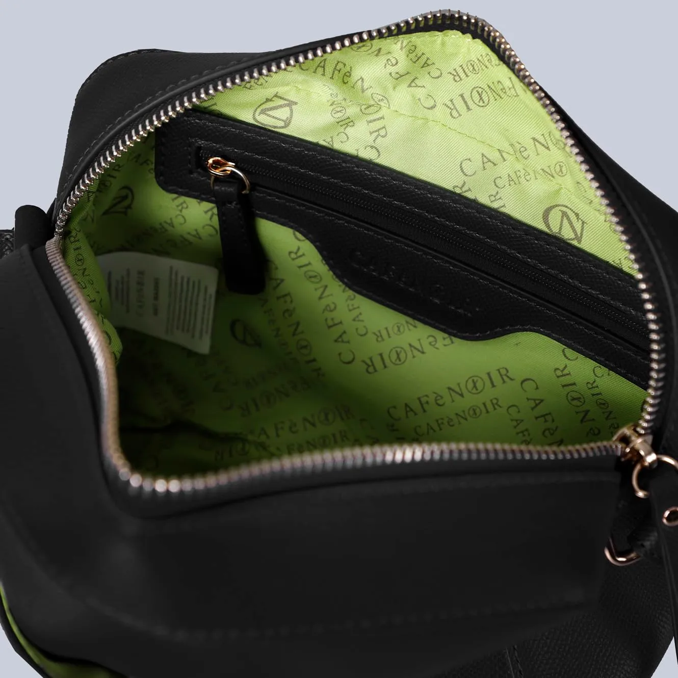 CafèNoir Camera Bag Saffiano Nera Charms Multicolor