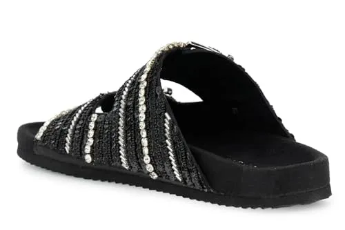 CafèNoir Ciabatta Donna Nero Doppia Fibbia Strass 39