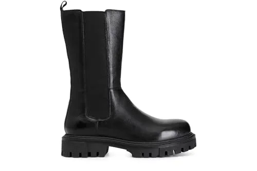 CafèNoir Stivaletto 3/4 Pelle Nero Elastico Donna