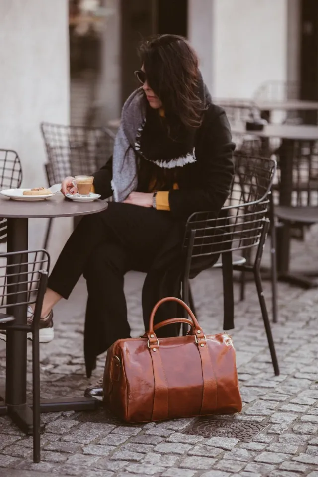 Aigin Milano Duffle Bag borsone viaggio marrone vegetale