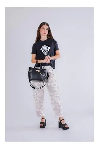 CafèNoir Shopping bag donna nera lucchetto catena