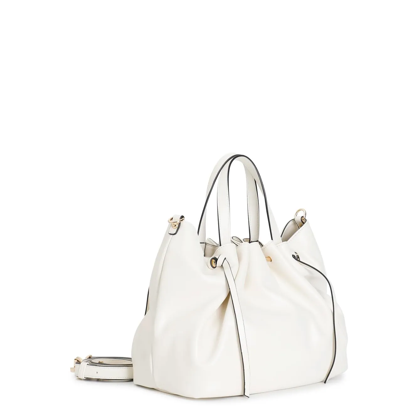 CafèNoir Tote Donna Arricciata Bianca con Tracolla
