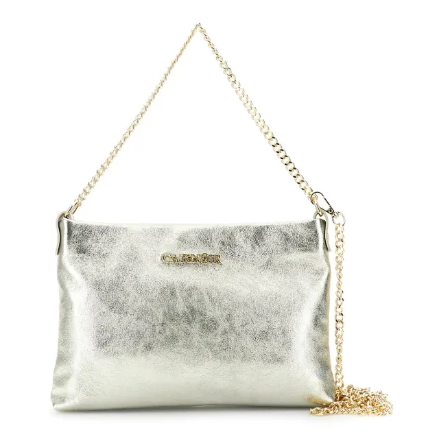 CafèNoir Pochette Pelle Metallizzata Catena Donna Oro