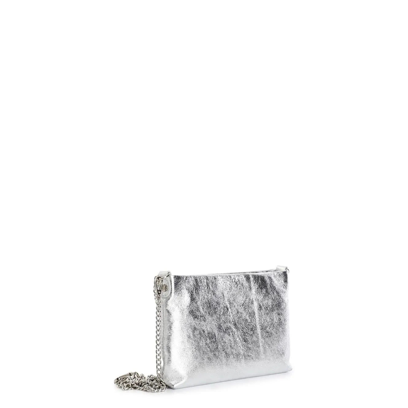 CafèNoir Pochette Pelle Laminata Catena Doppia Tracolla