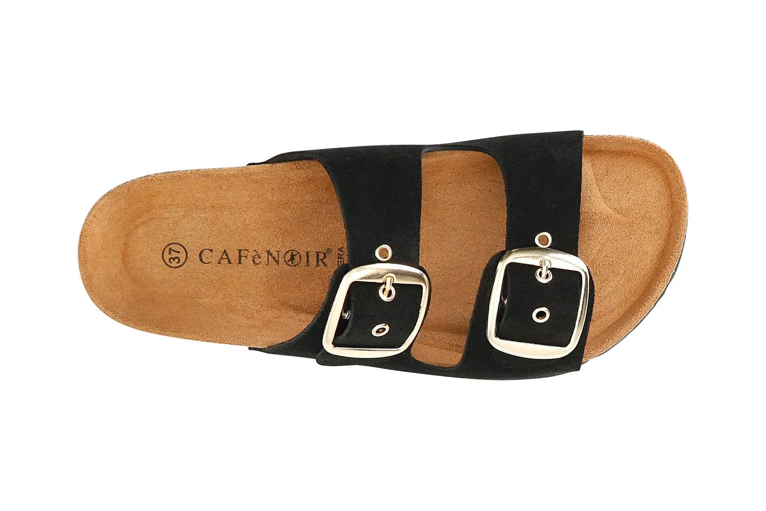 CafèNoir Ciabatta Pelle Doppia Fibbia Donna Plantare 4 cm
