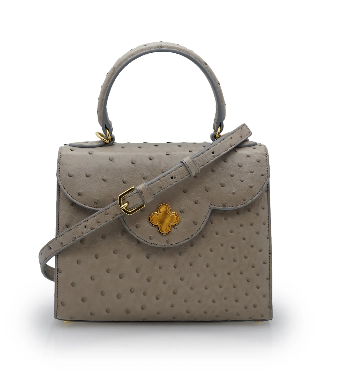 Cardinal Milano First Lady Taupe borsa struzzo taupe