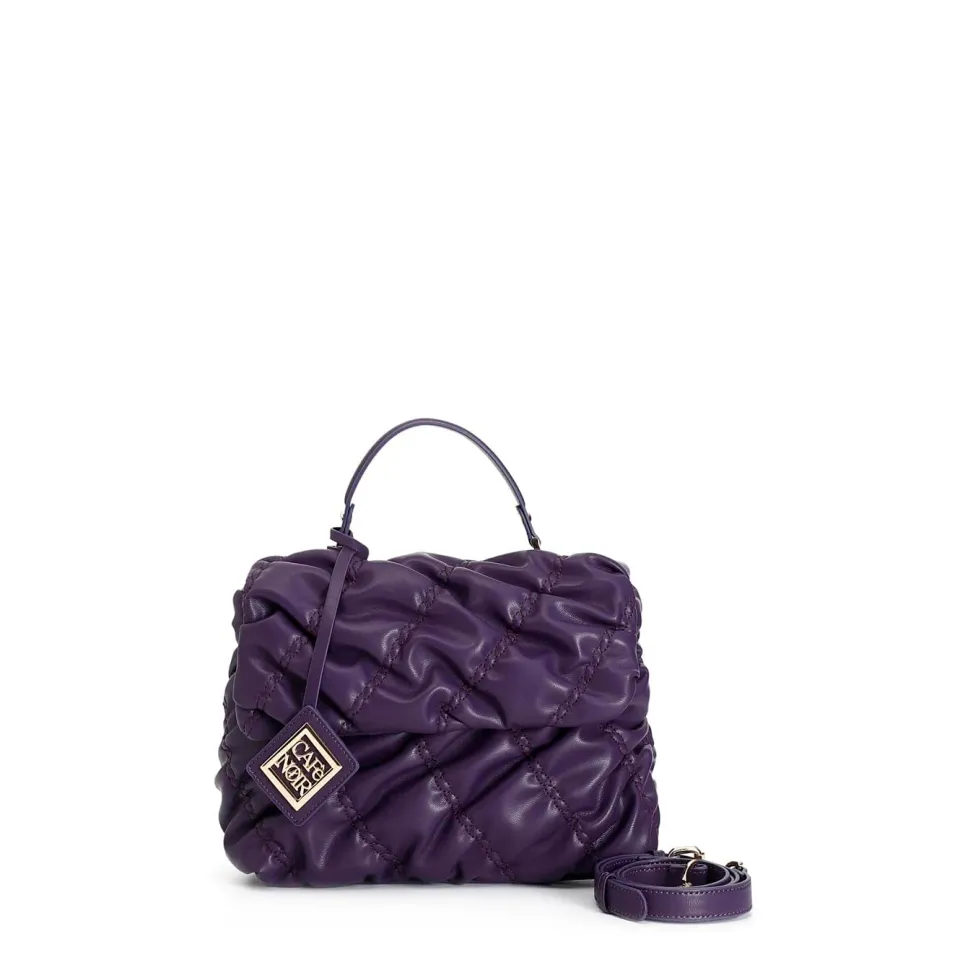 CafèNoir Pattina Goffrata borsa a spalla viola calamita
