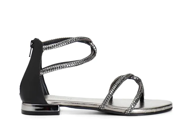 CafèNoir Sandalo Donna con Strass e Cerniera