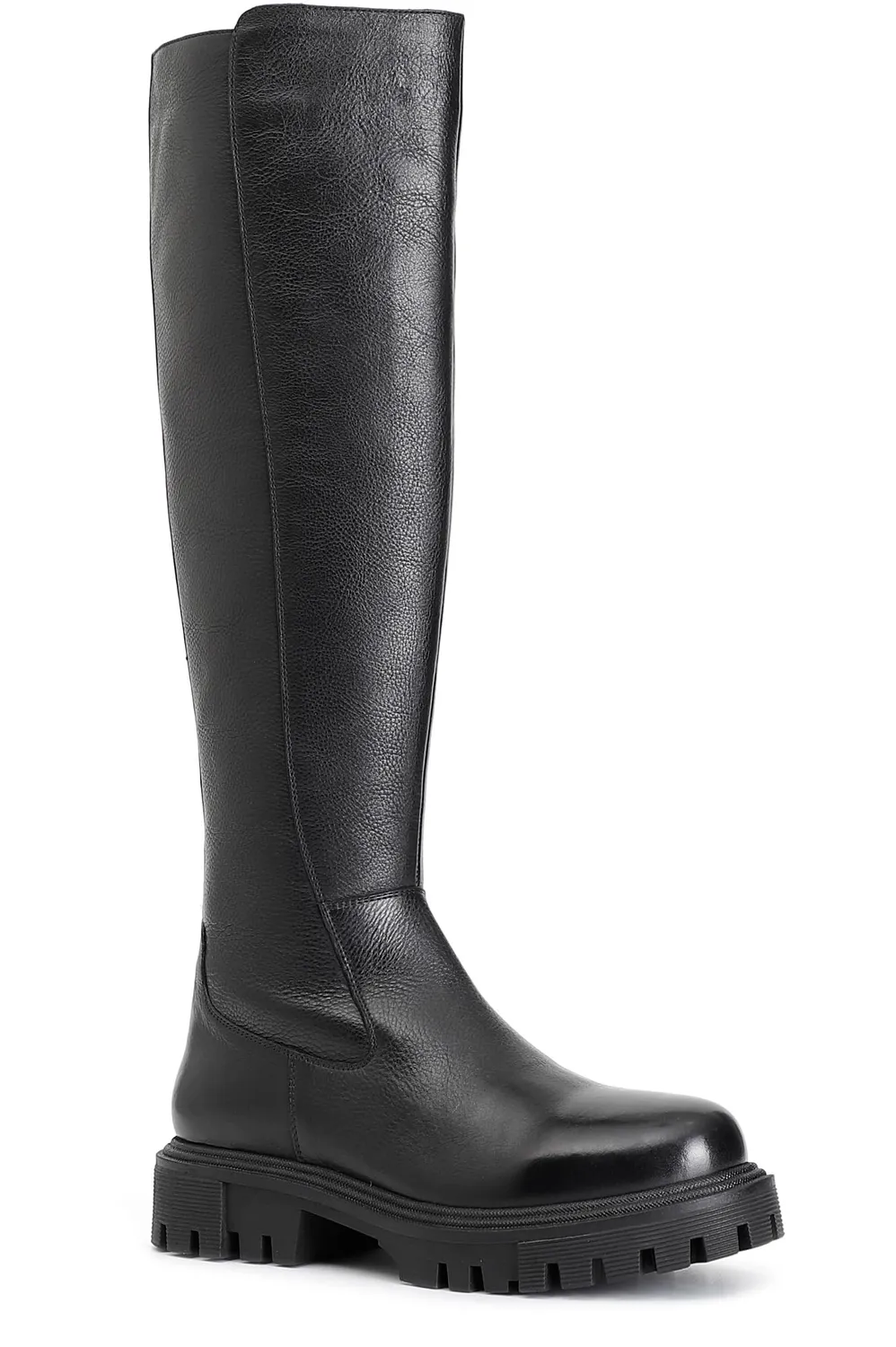 CafèNoir stivale donna pelle nero cerniera tacco basso