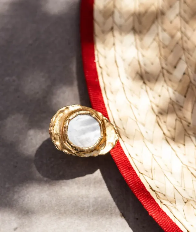 Figus Madreperla Gold Anello Oro Regolabile