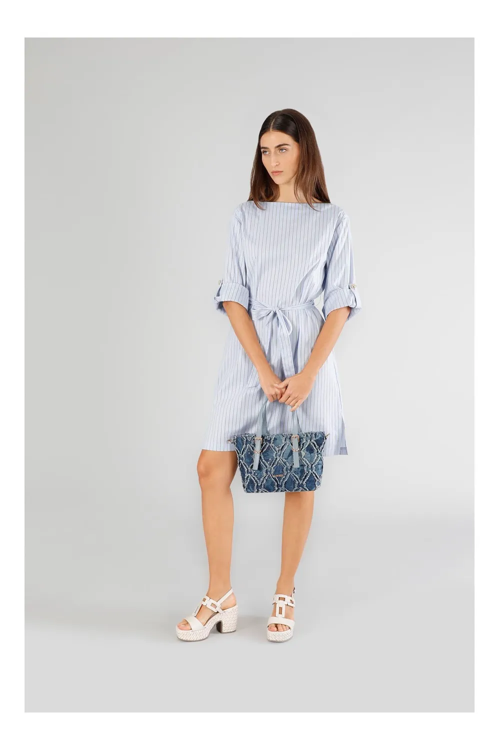 CafèNoir Mini Tote Denim Jeans Strass Borchie
