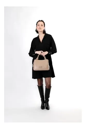 CafèNoir Borsa a Mano Manico Intrecciato Tortora con Tracolla