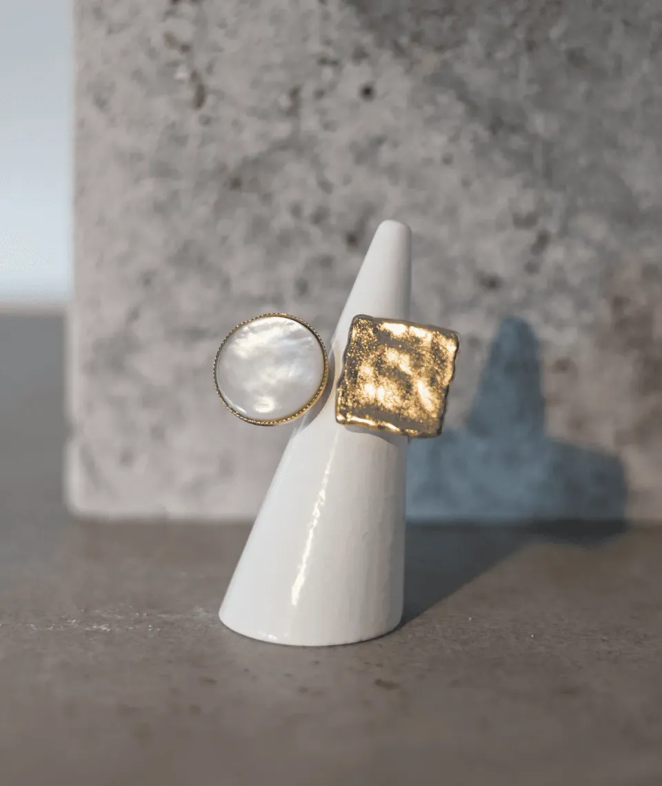 Figus Miami Madreperla Gold anello oro regolabile