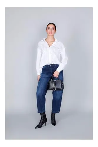CafèNoir Borsa Mano Trapezoidale Nera Zip e Catena