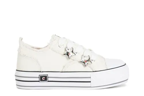 CafèNoir Sneakers Canvas Bianche con Accessori