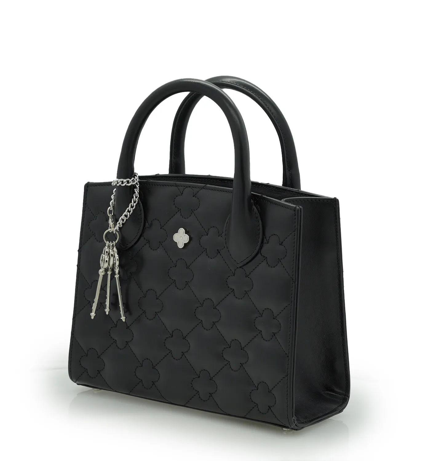 Cardinal Milano Tote Small borsa pelle nera trapuntata