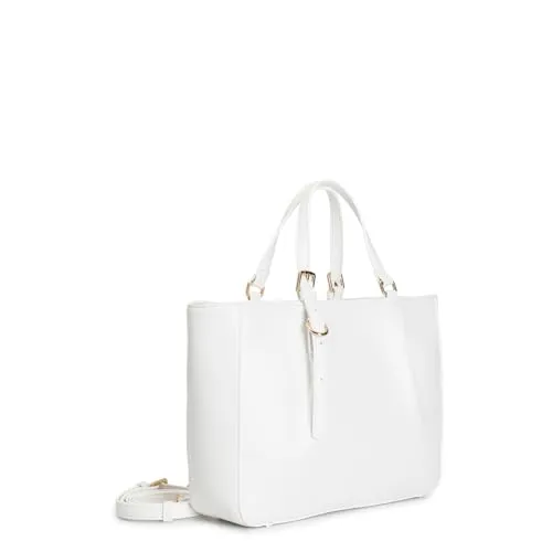 CafèNoir Shopping Floreale Laserata Rivetti Borsa Bianca