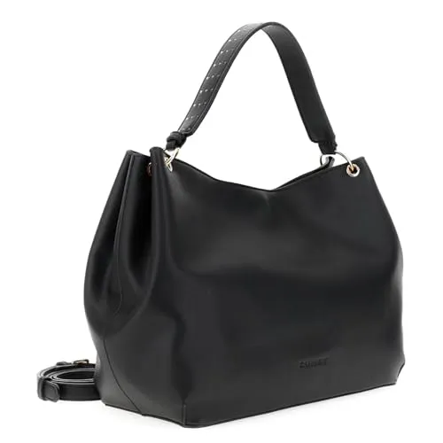 CafèNoir Borsa a Spalla Nera Borchie e Rivetti