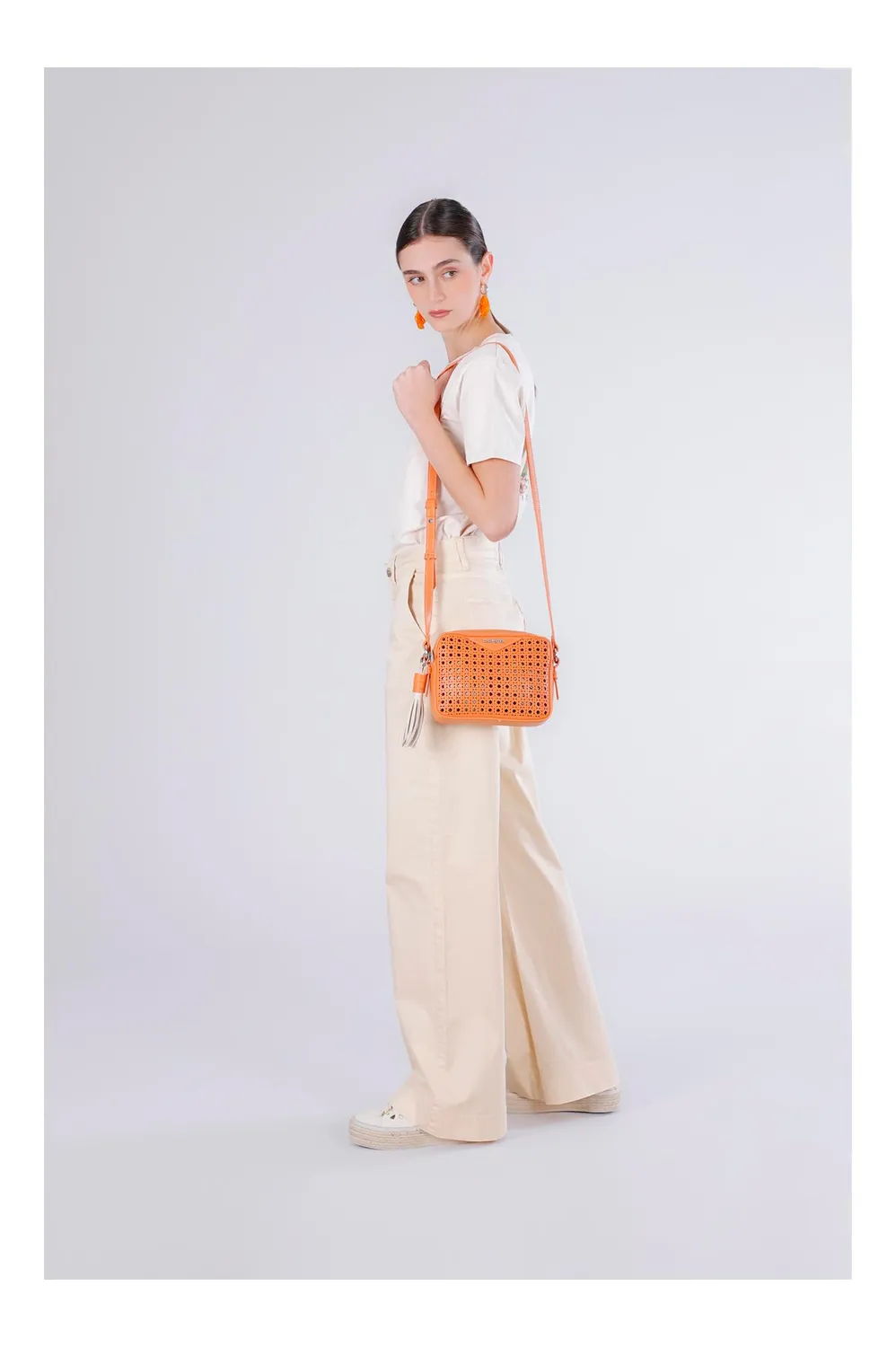 CafèNoir Camera Bag Traforata Arancio da Donna