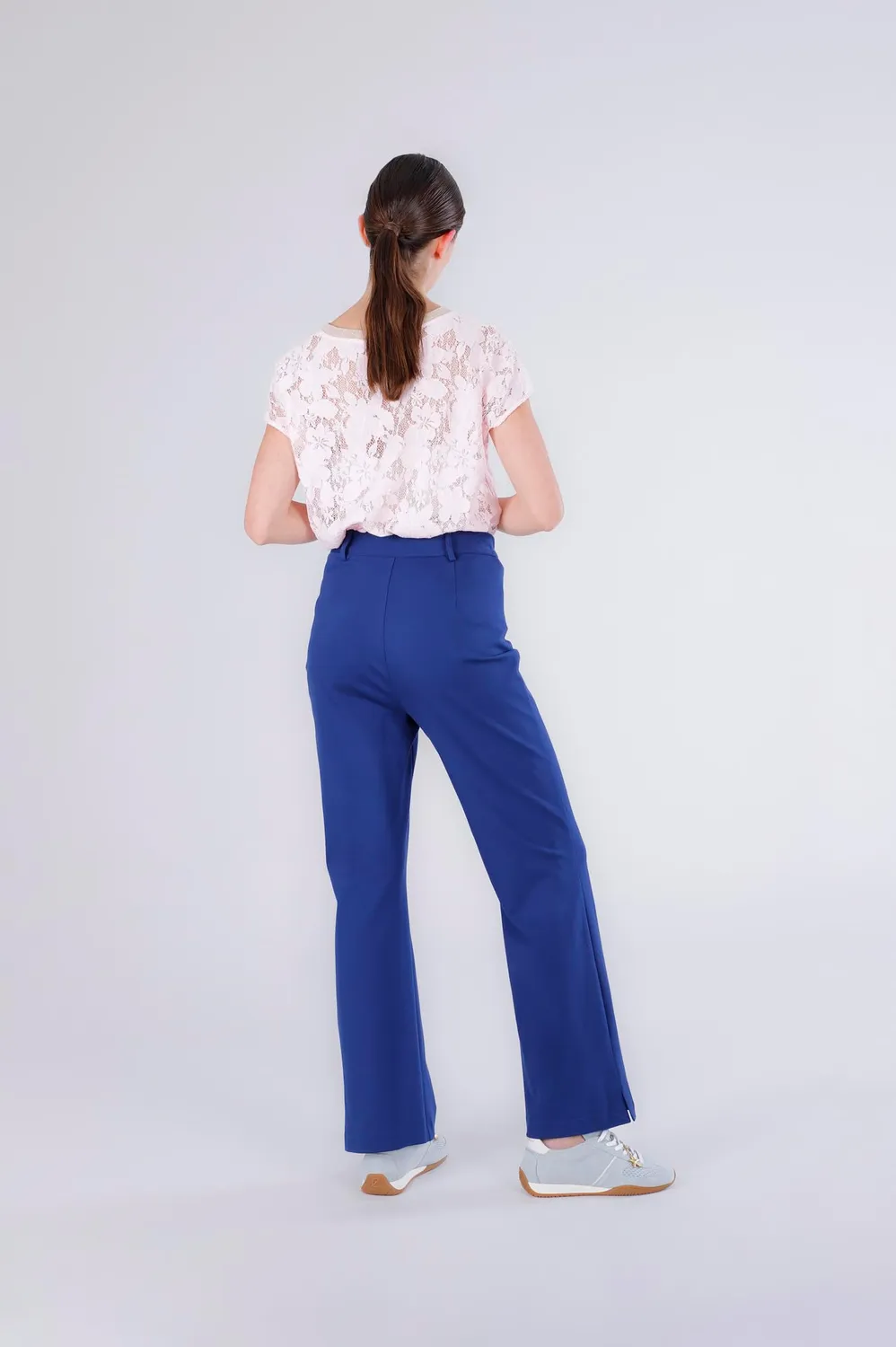CafèNoir Pantaloni a Zampa Donna Blu Elasticizzati