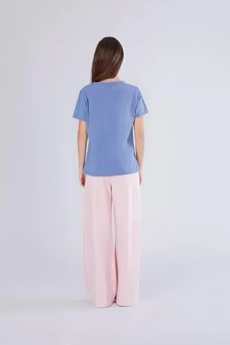 CafèNoir T-Shirt Stampa Farfalla maglietta donna M celeste
