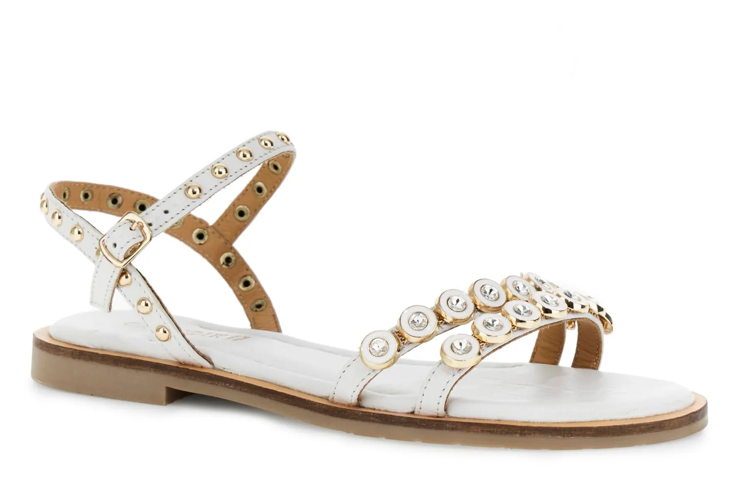 CafèNoir Gilda Sandali Nappa Nero Strass Tacco 1,5
