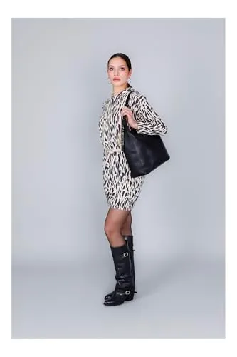CafèNoir Sacca Morbida Nera Borsa Donna Lettering