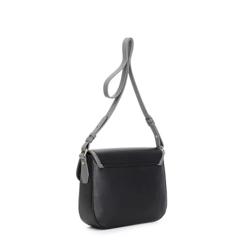 CafèNoir Martellata Borsa a Spalla Nera Contrasto