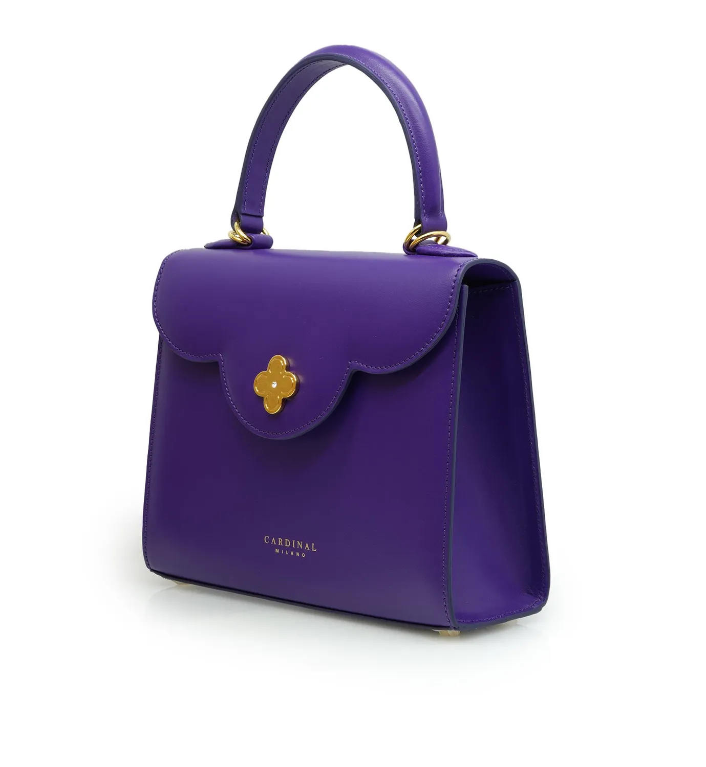 Cardinal Milano First Lady borsa pelle viola liscia