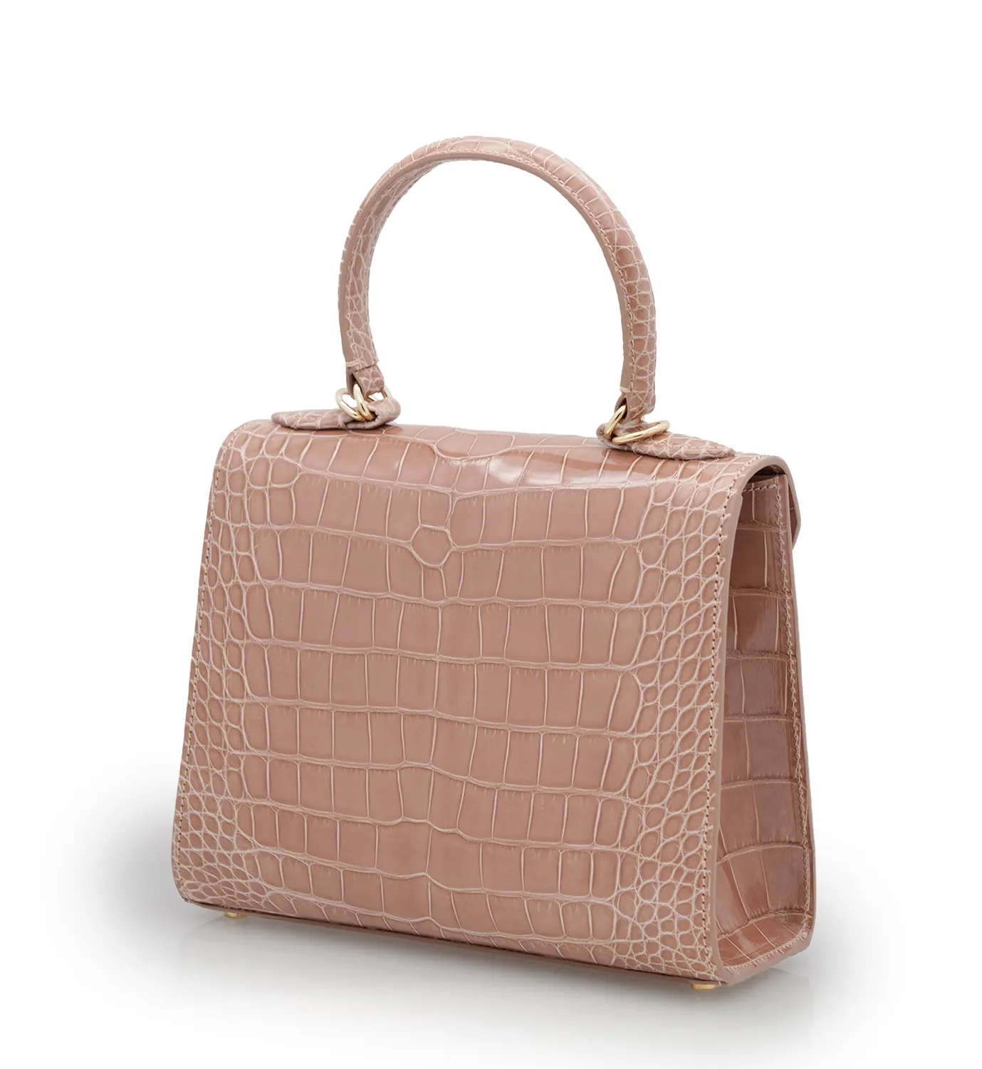 Cardinal Milano First Lady Borsa Mano Alligatore Rosa Tea