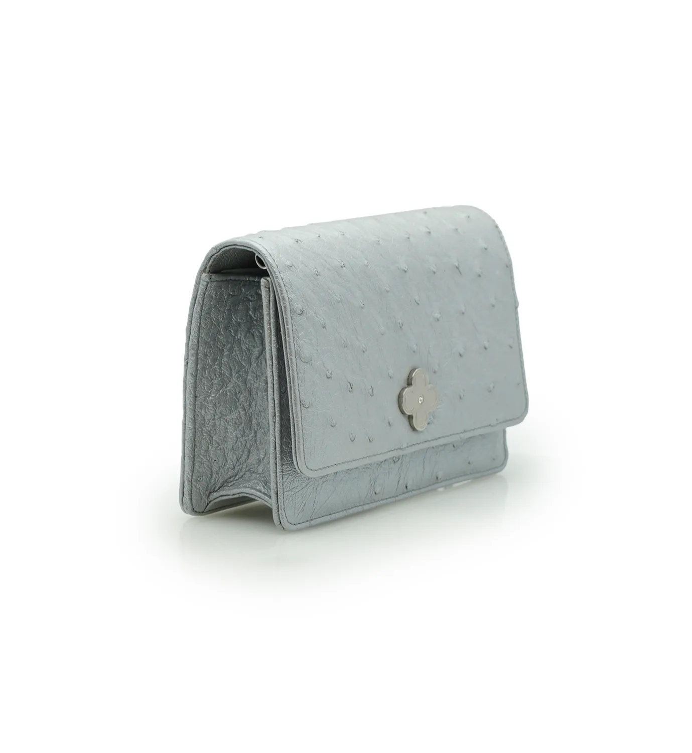 Cardinal Milano Lisa pochette argento struzzo tracolla
