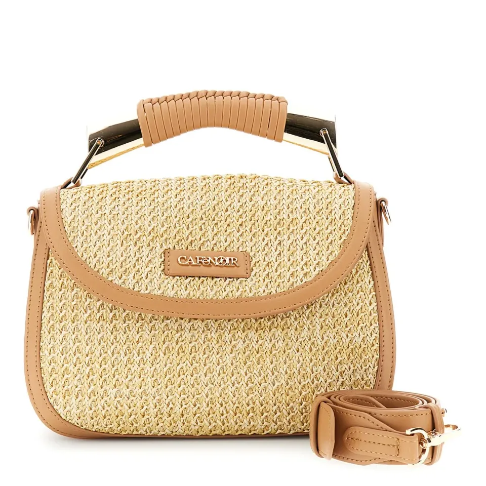 CafèNoir Borsa a mano donna raffia naturale pattina