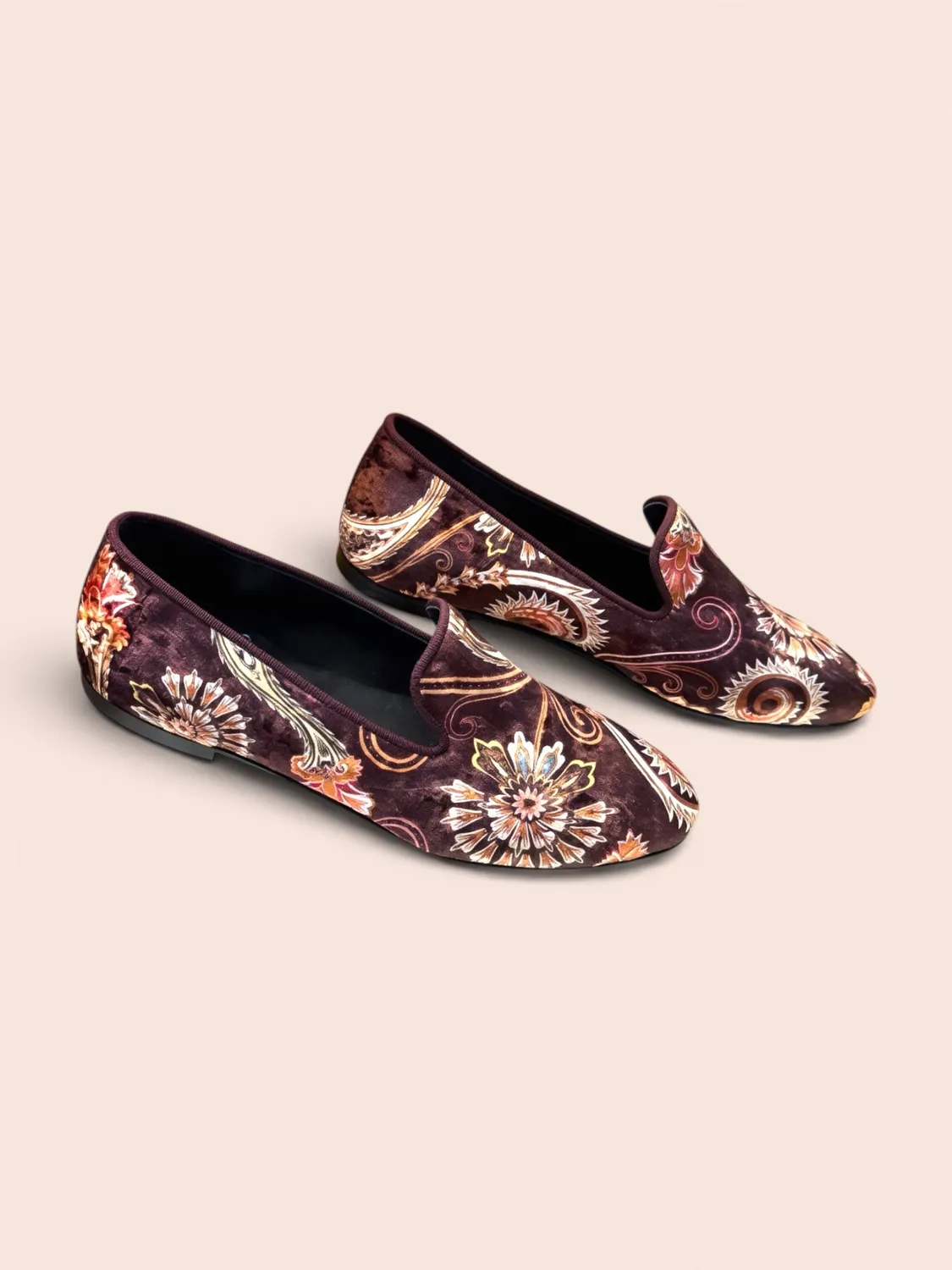 Figus Sleeper Velluto Damasco scarpe marrone damascate