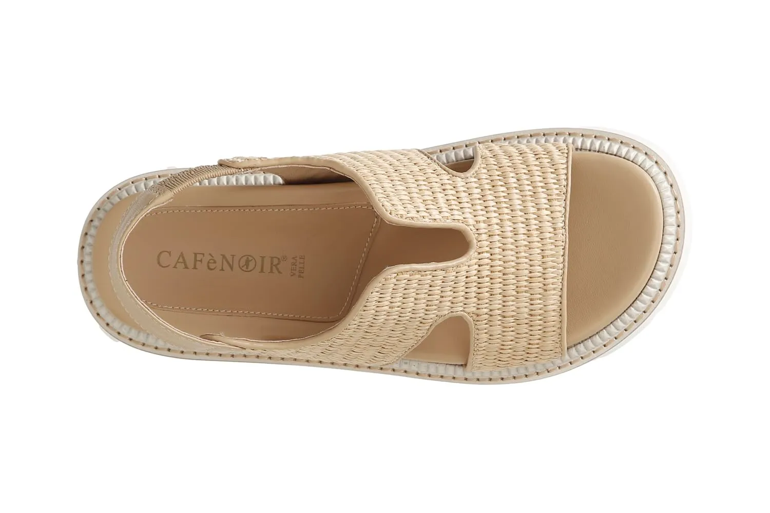 CafèNoir Sandali Donna Intrecciati Ecru Taglia 39 Zeppa 2,9 cm