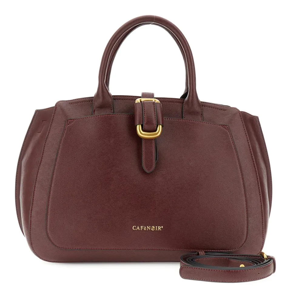 CafèNoir Borsa a Mano Saffiano Tasca Applicata Bordeaux