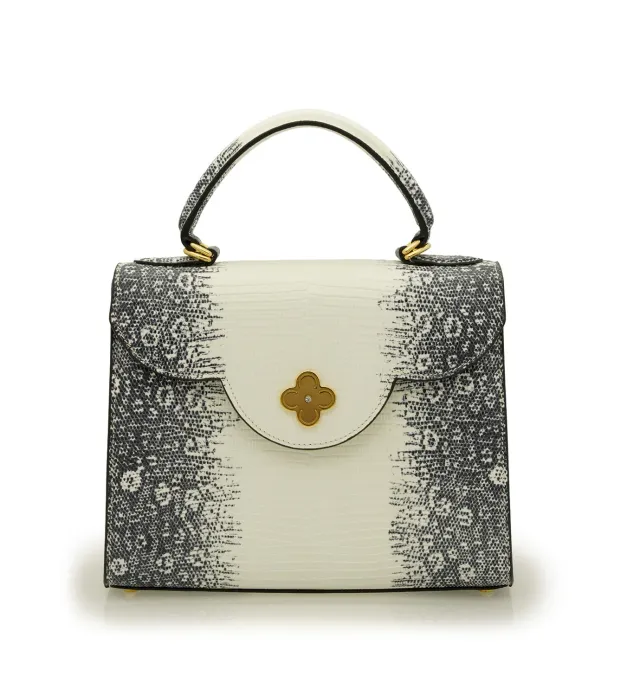 Cardinal Milano First Lady Grey Lizard borsa a mano grigia