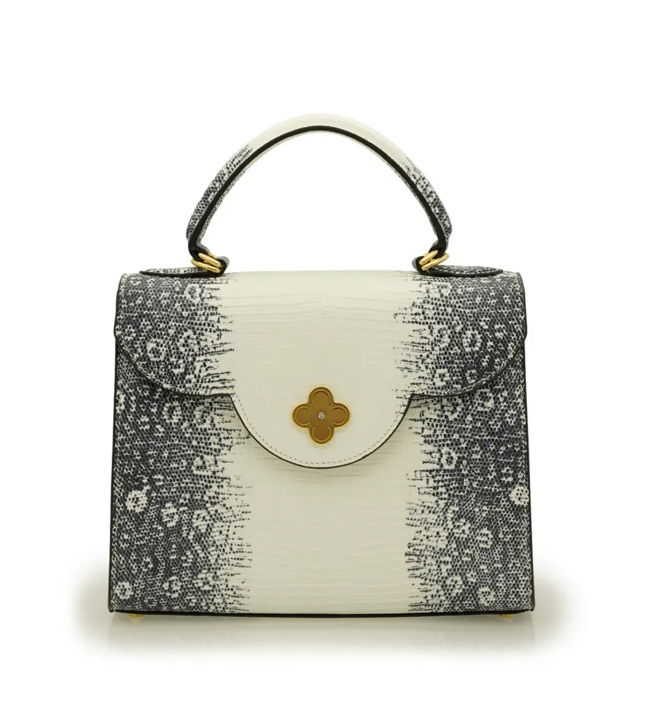 Cardinal Milano First Lady Grey Lizard borsa a mano grigia