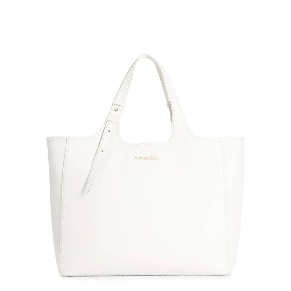 CafèNoir Infilatura shopping bag bianca oro